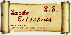 Marko Biljetina vizit kartica